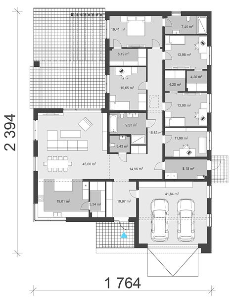 План 1 этажа дома GHI-5798-12 План 1 этажа дома GHI-5798-12