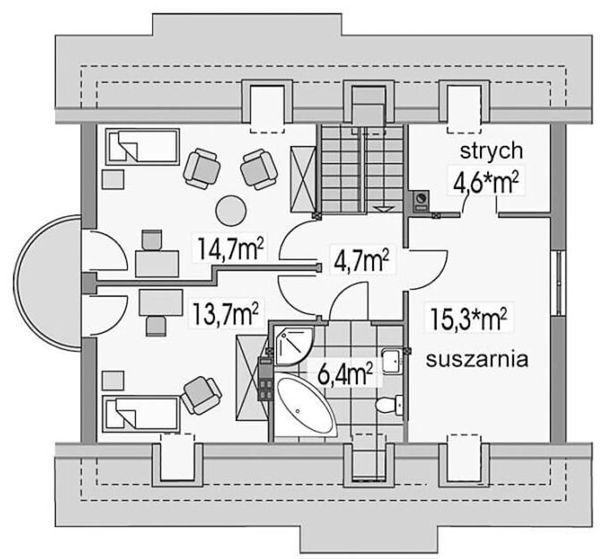 План 2 этажа дома CBC-8361-96 План 2 этажа дома CBC-8361-96