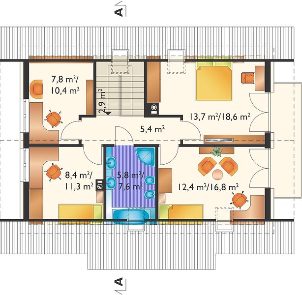 План 2 этажа дома IFC-4771-52 План 2 этажа дома IFC-4771-52