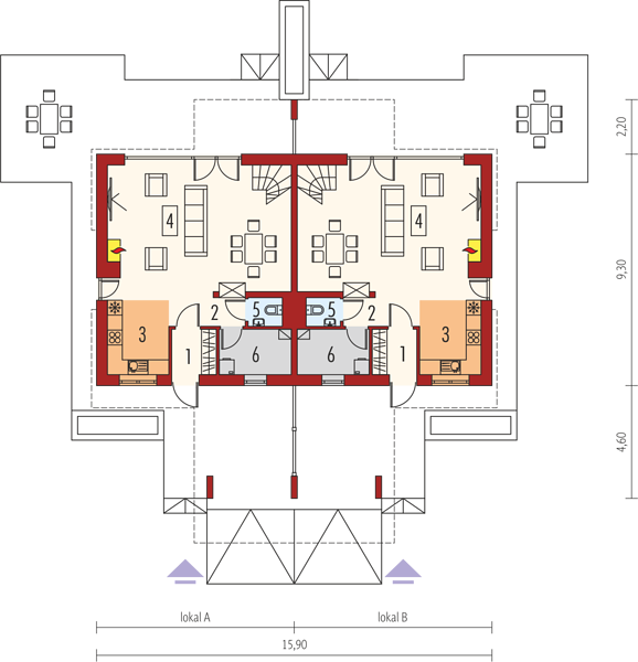 План 1 этажа дома KHC-9371-78 План 1 этажа дома KHC-9371-78