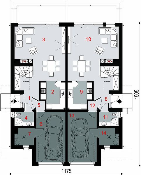 План 1 этажа дома BED-9118-36 План 1 этажа дома BED-9118-36
