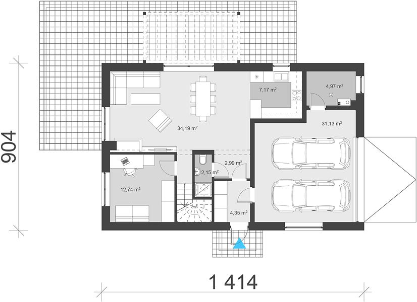 План 1 этажа дома GII-3265-78 План 1 этажа дома GII-3265-78