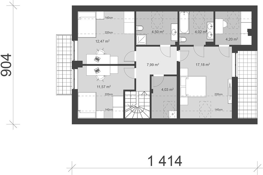 План 2 этажа дома GII-3265-78 План 2 этажа дома GII-3265-78